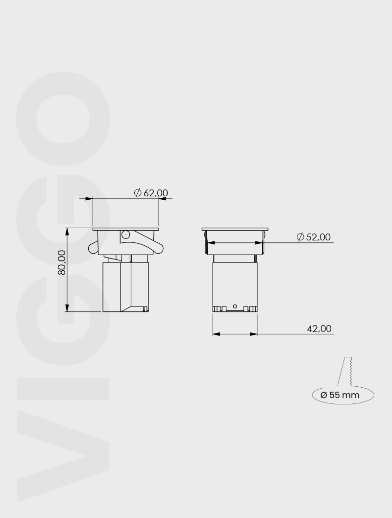 Masialux MD 1000-60 Receessed Lighting Recessed Lighting armatürü
