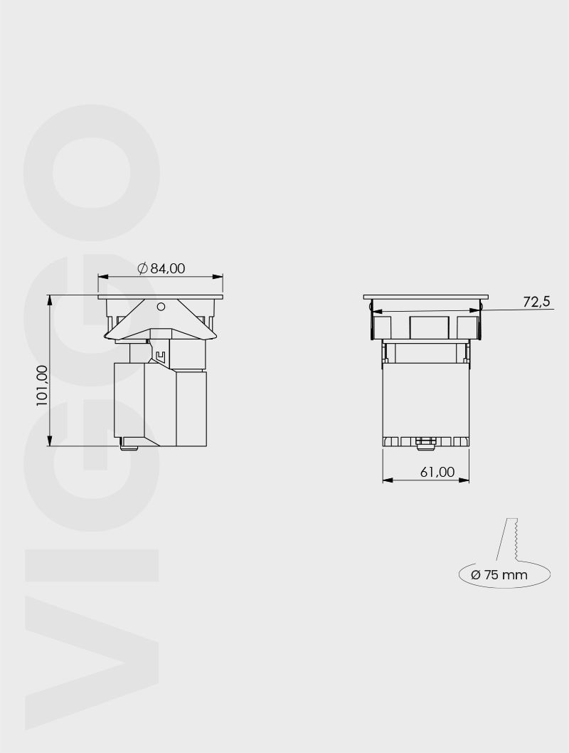 Masialux MD 1000-85 Receessed Lighting Recessed Lighting armatürü