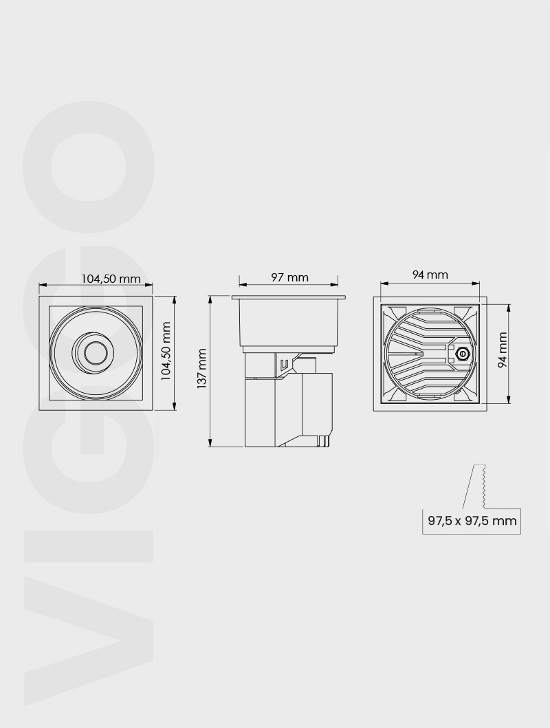 Masialux MD 1001-100 Receessed Lighting Recessed Lighting armatürü