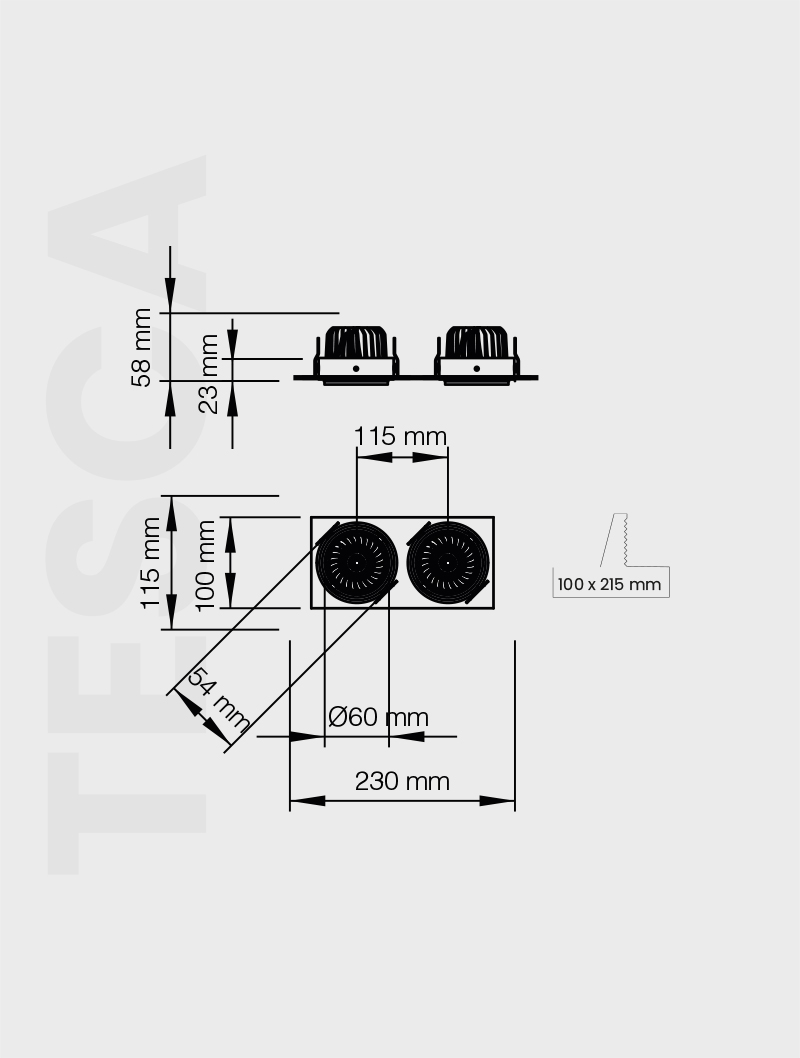 Masialux MD 101-2-60 Receessed Lighting Recessed Lighting armatürü