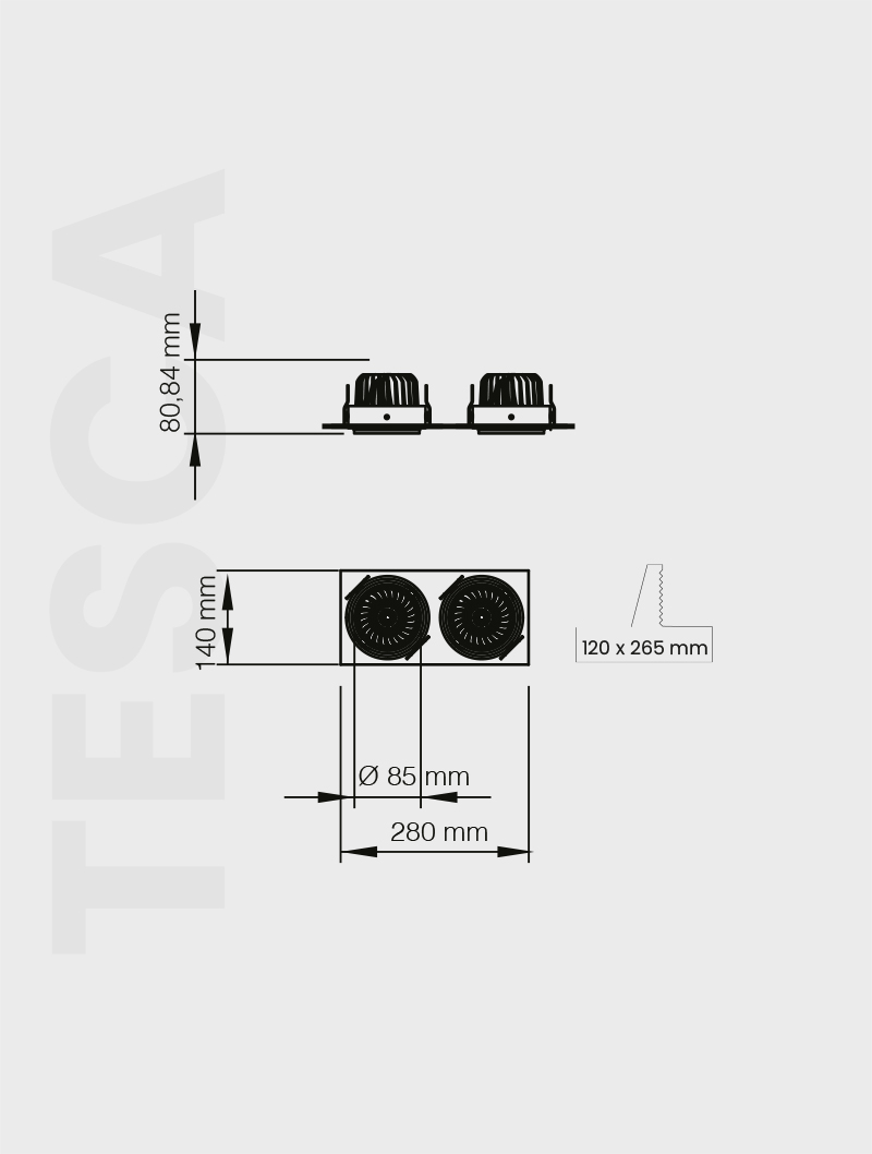 Masialux MD 101-2-85 Receessed Lighting Recessed Lighting armatürü
