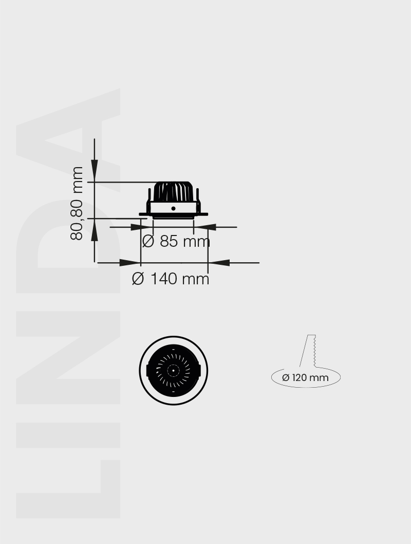 Masialux MD 102-1-85 Receessed Lighting Recessed Lighting armatürü