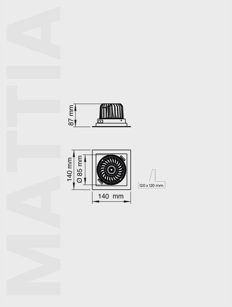 Masialux MD 119-1-85 Receessed Lighting Recessed Lighting armatürü