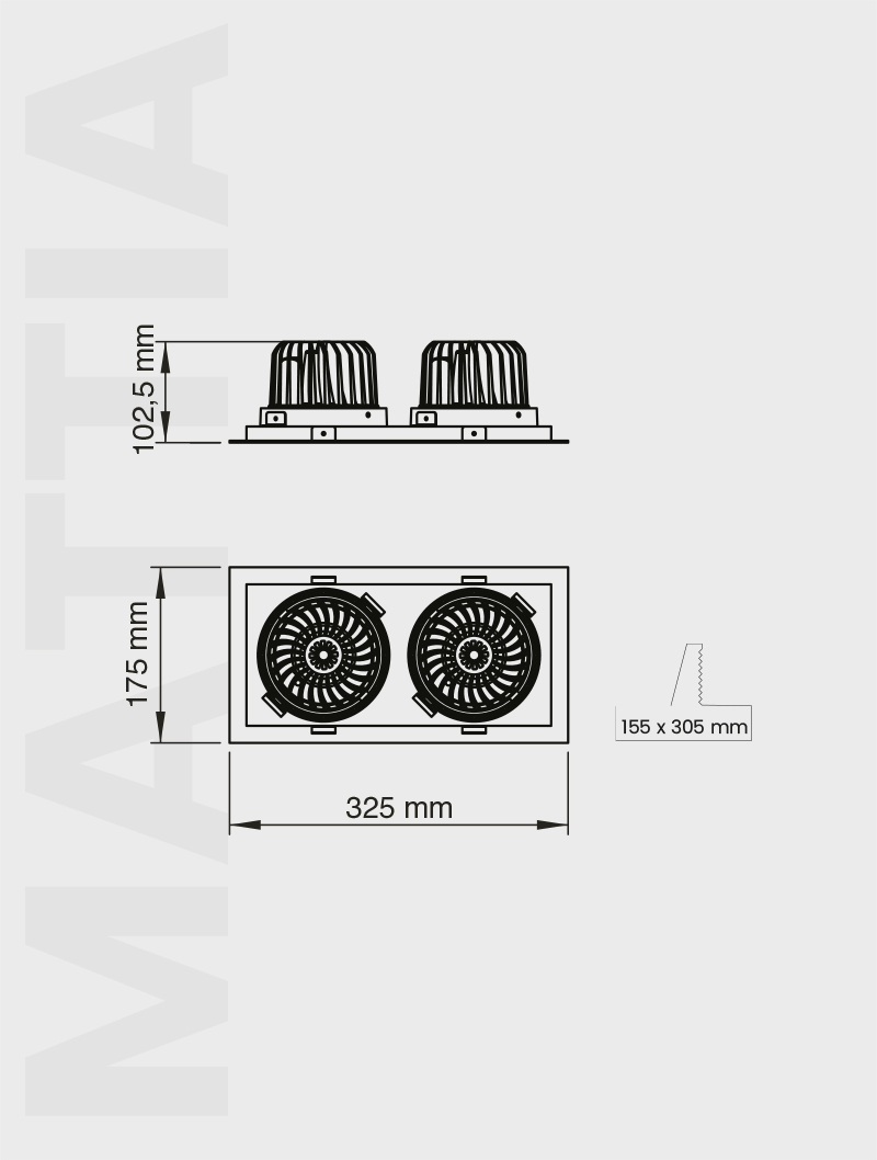 Masialux MD 119-2-100 Receessed Lighting Recessed Lighting armatürü