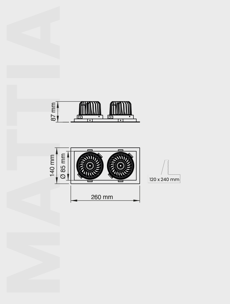 Masialux MD 119-2-85 Receessed Lighting Recessed Lighting armatürü