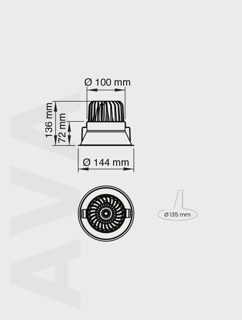 Masialux MD 125-100 Receessed Lighting Recessed Lighting armatürü