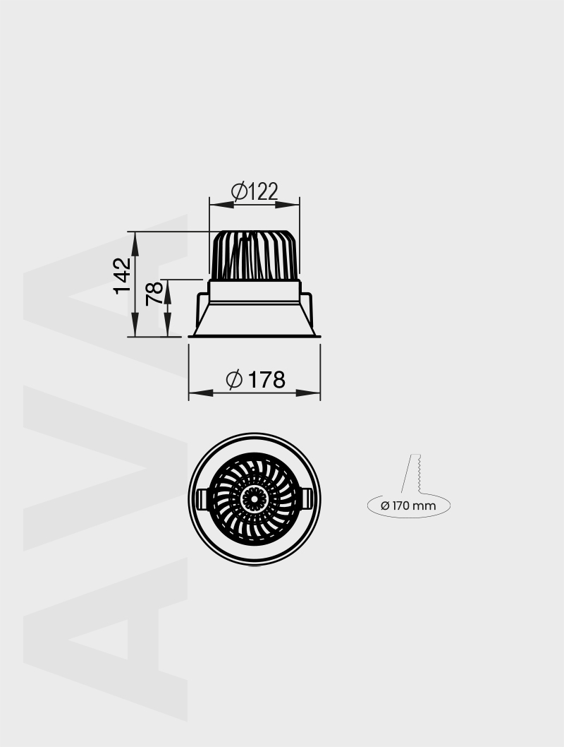 Masialux MD 125-118 Receessed Lighting Recessed Lighting armatürü