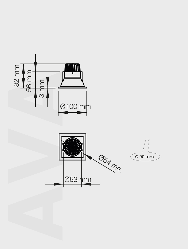Masialux MD 130-60 Receessed Lighting Recessed Lighting armatürü