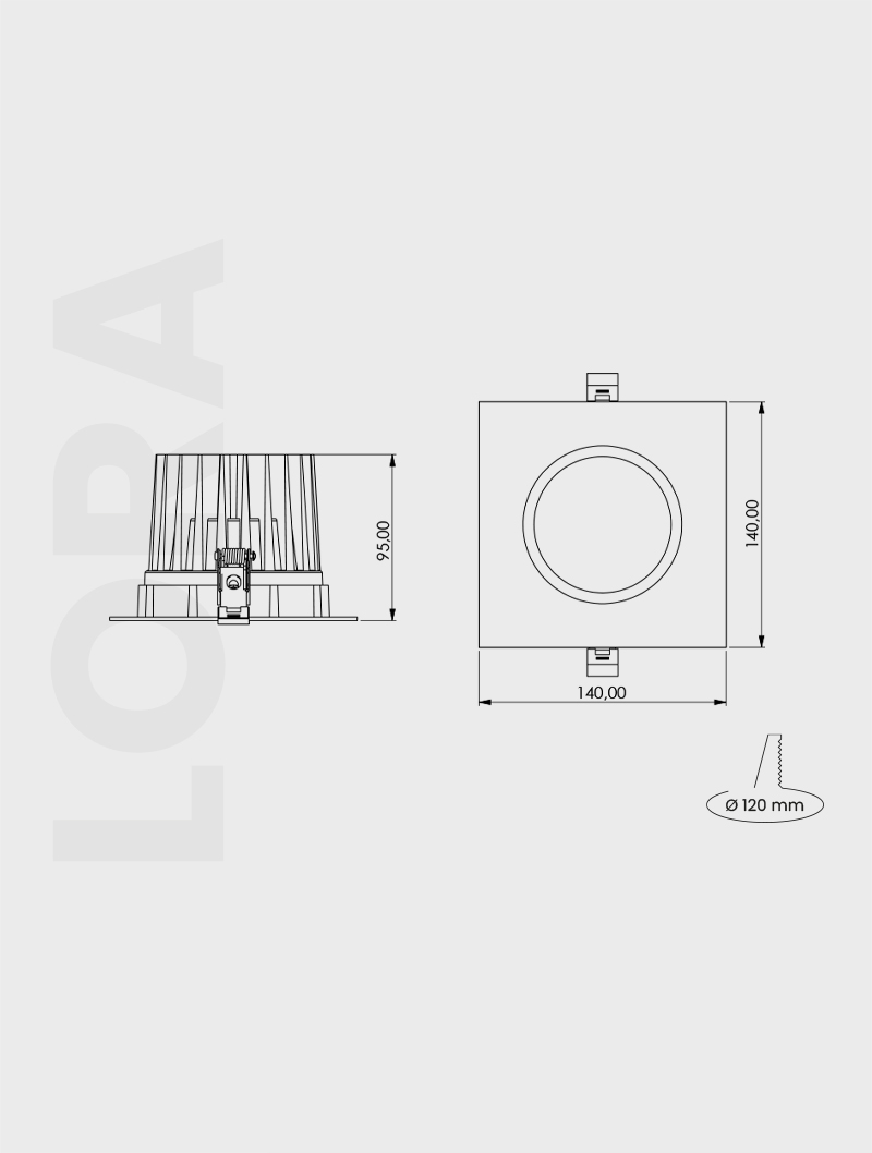 Masialux MD 160-1-100 Receessed Lighting Recessed Lighting armatürü