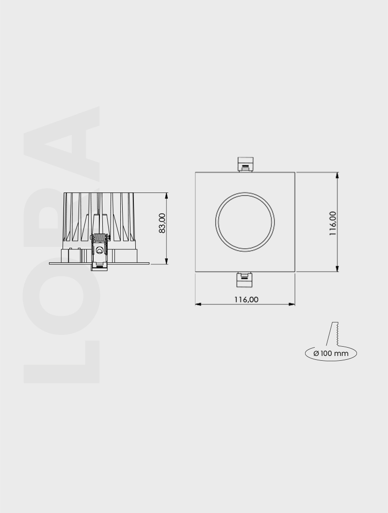 Masialux MD 160-1-85 Receessed Lighting Recessed Lighting armatürü