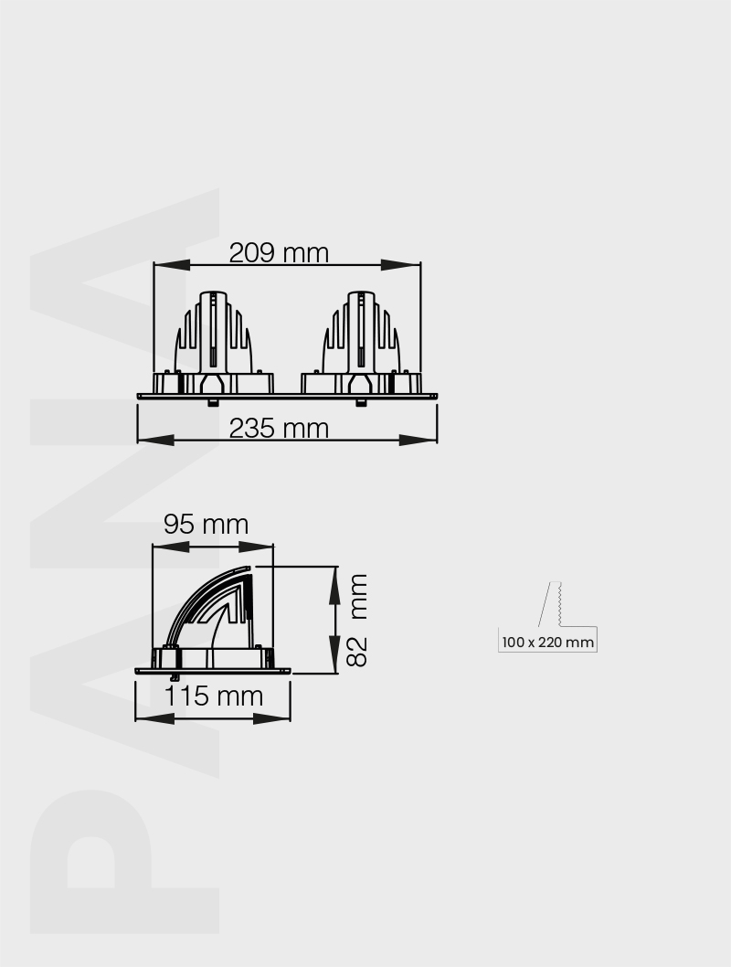 Masialux MD 200-2-60 Receessed Lighting Recessed Lighting armatürü