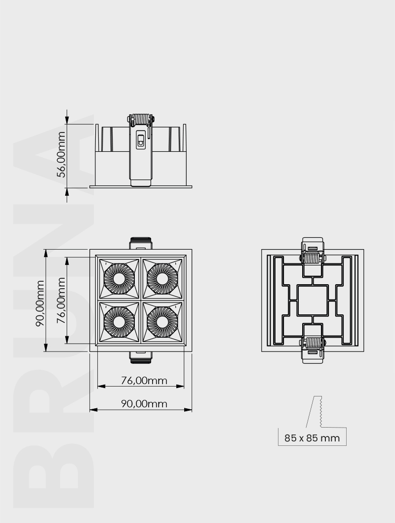 Masialux MD 622-4 Receessed Lighting Recessed Lighting armatürü