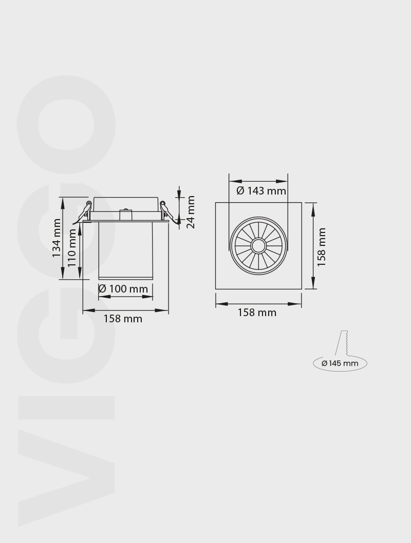 Masialux MD 901-1-100 Receessed Lighting Recessed Lighting armatürü