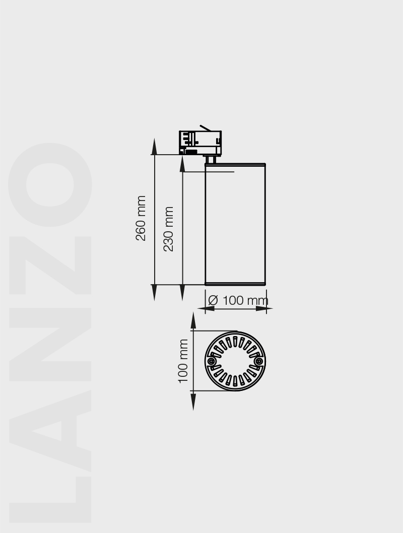 Masialux MR 1020-100 Track Spotlight Track Spotlight armatürü