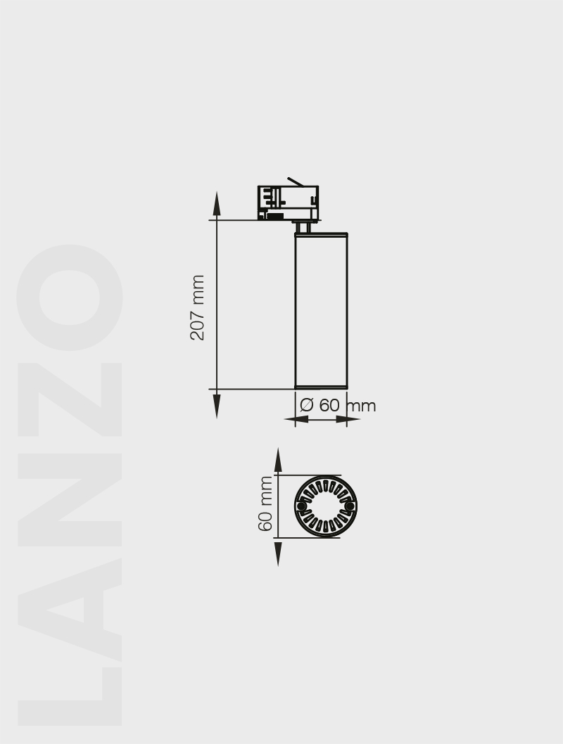 Masialux MR 1020-60 Track Spotlight Track Spotlight armatürü