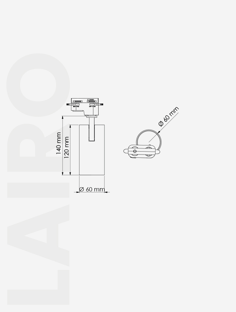 Masialux MR 1050-60 Track Spotlight Track Spotlight armatürü