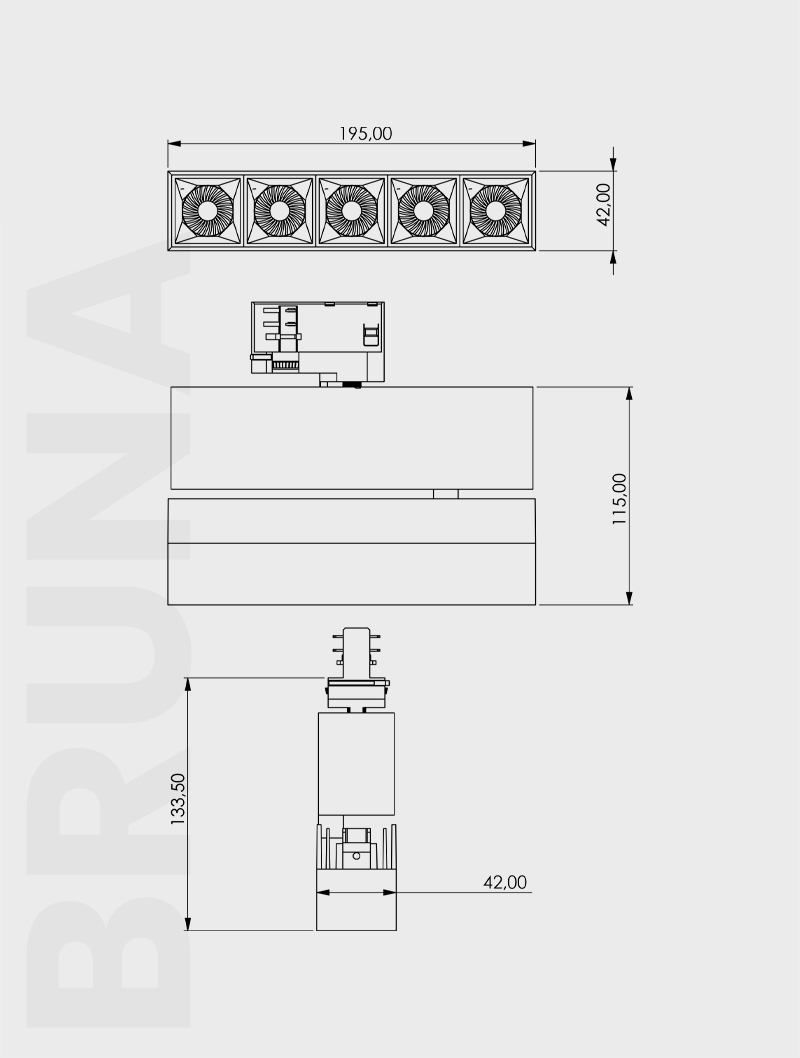 Masialux MR 1060 Track Spotlight Track Spotlight armatürü