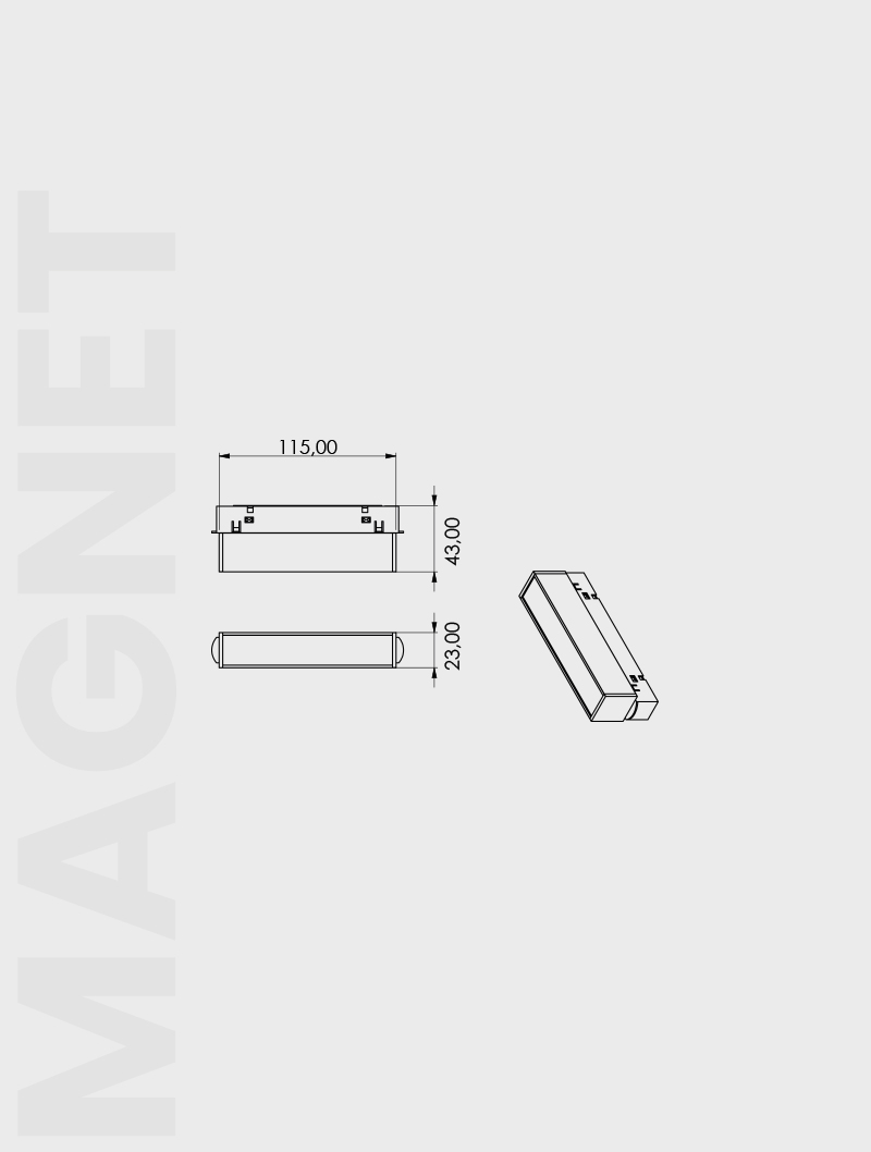 Masialux MRM 102-1 Magnetic Track Spot Magnetic Track Spotlight armatürü