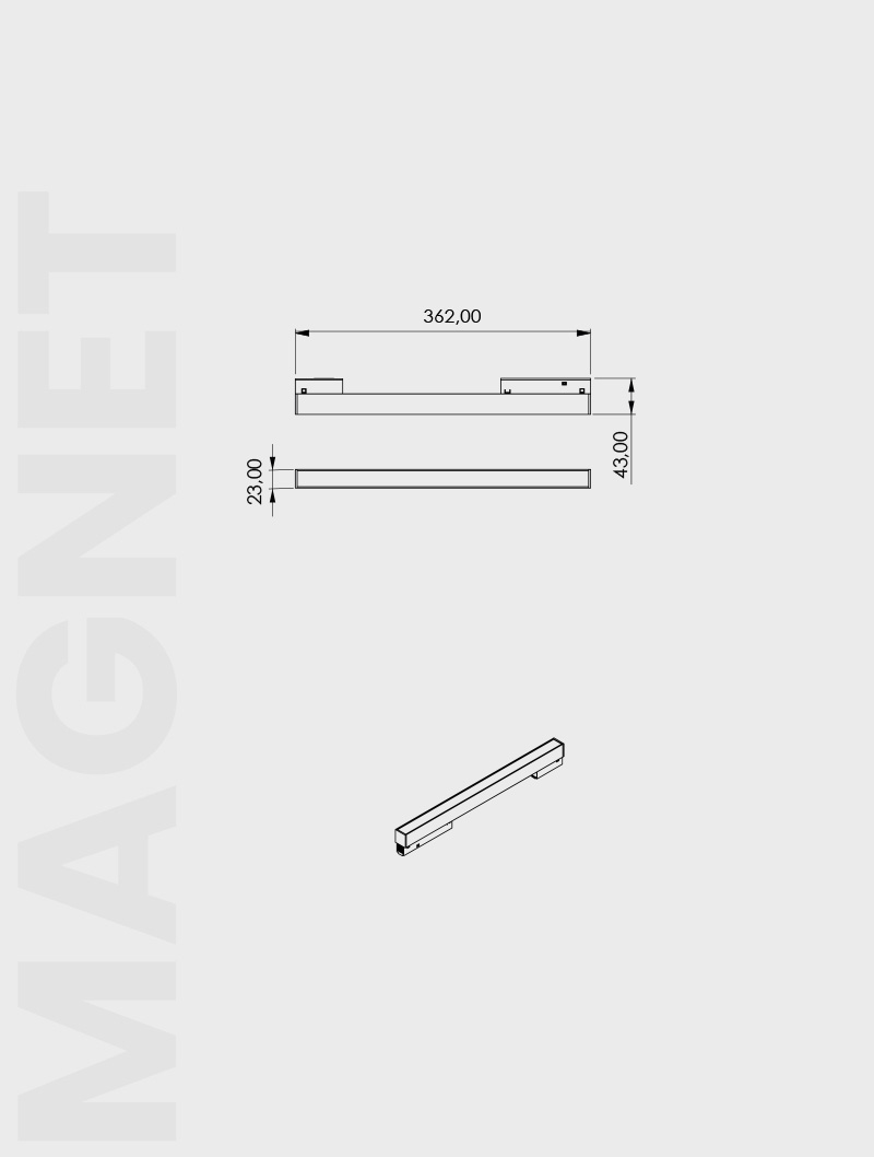 Masialux MRM 102-3 Magnet Ray Spot Magnet Ray Spot armatürü