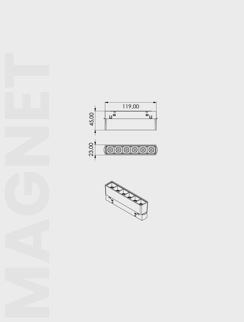 Masialux MRM 103-1 Magnetic Track Spot Magnetic Track Spotlight armatürü