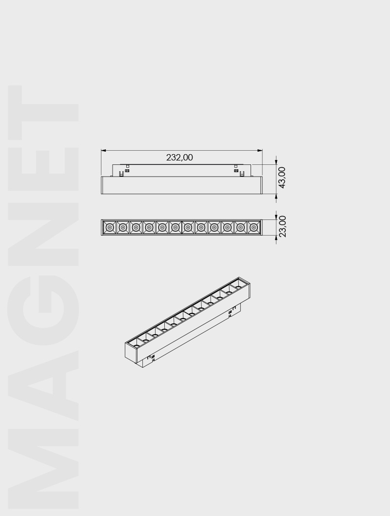 Masialux MRM 103-2 Magnet Ray Spot Magnet Ray Spot armatürü