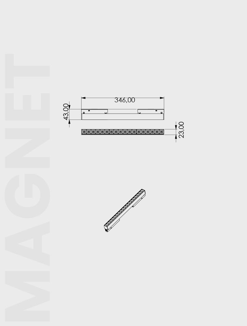Masialux MRM 103-3 Magnetic Track Spot Magnetic Track Spotlight armatürü