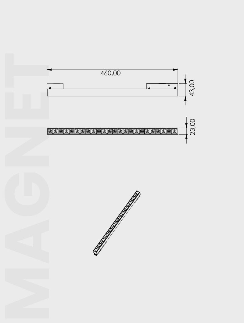 Masialux MRM 103-4 Magnetic Track Spot Magnetic Track Spotlight armatürü