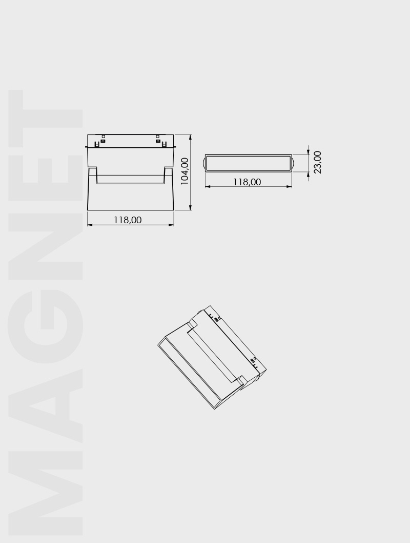Masialux MRM 104-1 Magnetic Track Spot Magnetic Track Spotlight armatürü