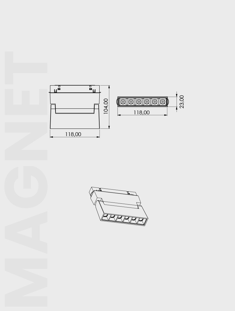 Masialux MRM 105-1 Magnet Ray Spot Magnet Ray Spot armatürü