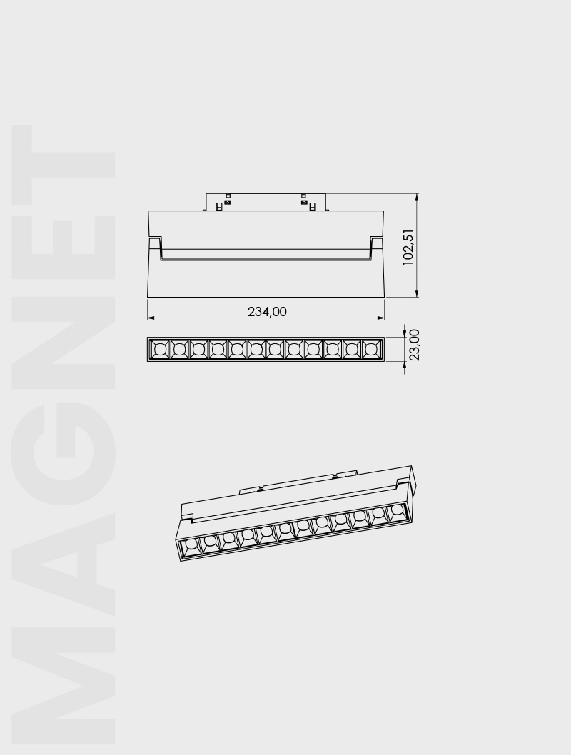 Masialux MRM 105-2 Magnetic Track Spot Magnetic Track Spotlight armatürü