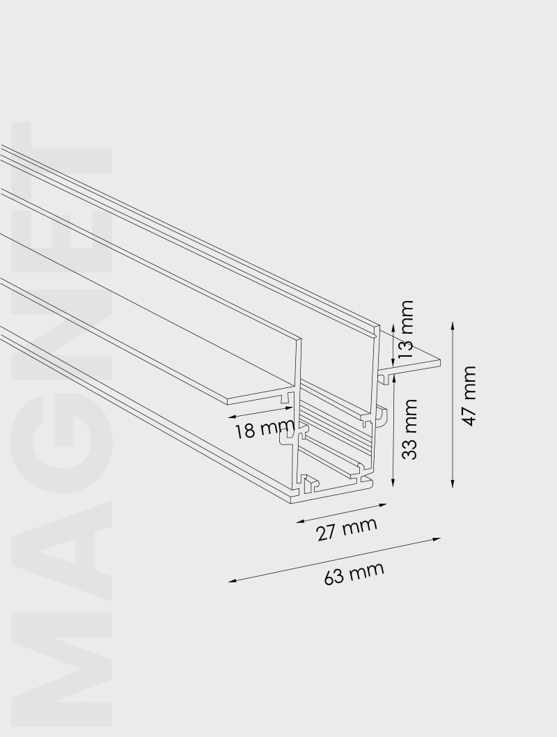 Masialux MRM 3001 Magnetic Trimless Track Magnetic Track armatürü