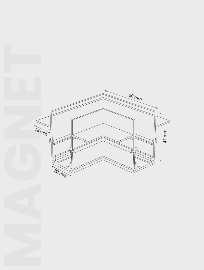 Masialux MRM 3106 Trimless Köşe Dönüş Magnet Ray armatürü