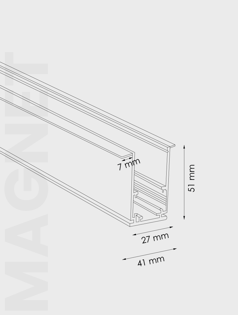Masialux MRM 4001 Magnetic Recessed Track Magnetic Track armatürü