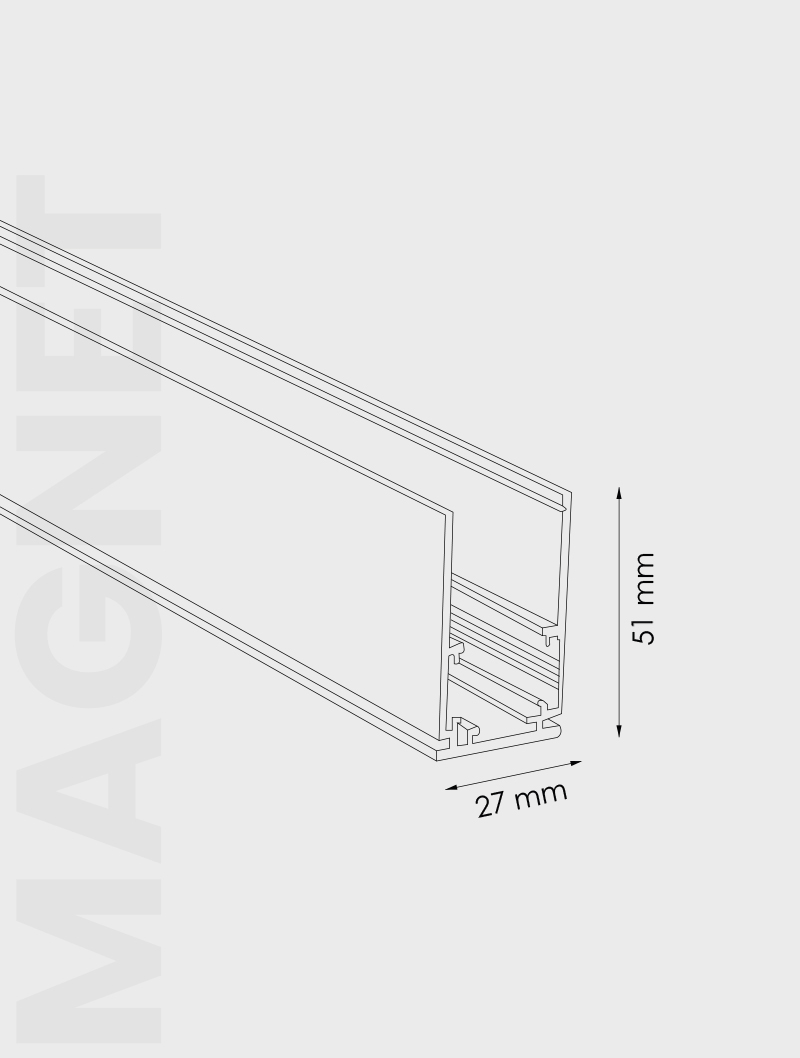 Masialux MRM 5001 Magnet Sıva Üstü Ray Magnet Ray armatürü